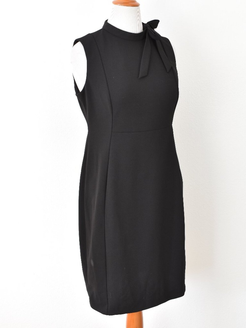 Calvin Klein Mock Tie Neck Sheath Dress Black - 14 - Picture 9 of 10